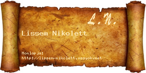 Lissem Nikolett névjegykártya
